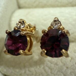 Chic Gold and Deep Purple Earrings